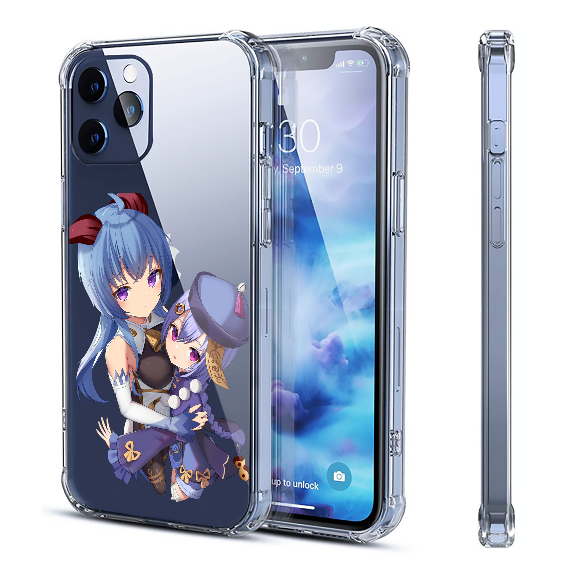 げんし神 甘雨 かんう genshin Ganyu 【iPhone 12シリーズ対応】透明スマホケース（クリアソフトケース）